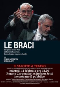 "Le Braci", dall’opera di Sándor Márai alla drammaturgia di Laura Angiulli