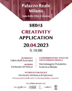 "Creativity Application", SIEDAS conferisce l'Emeritato a Michelangelo Pistoletto e Federica Abbate