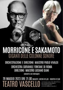 Morricone e Sakamoto, al Teatro Vascello il concerto dedicato a due giganti delle colonne sonore